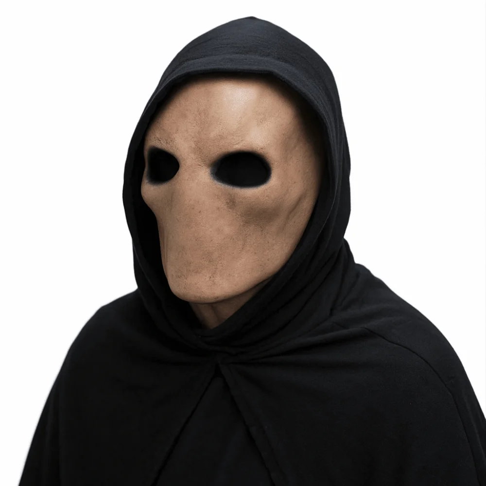 Latex Alien Mask Realistic - 현실적인 무표정한 남성 마스크, 할로윈용 무독성