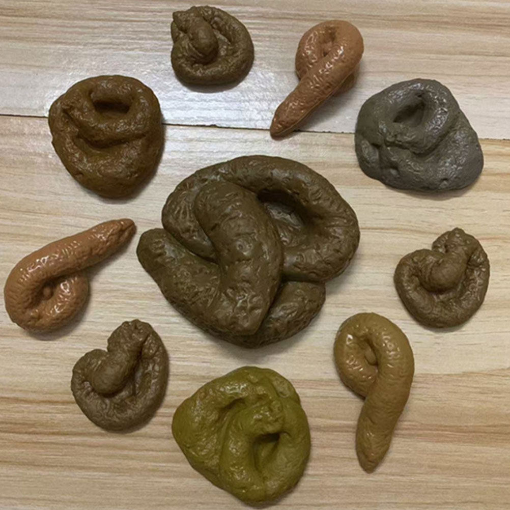 Fake Poop Gag Gift - 10개들이 가짜 똥 장난 세트, 만우절