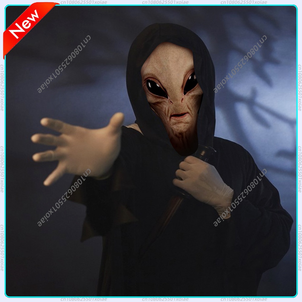 Latex Alien Mask Realistic - 전체 얼굴을 가리는 사실적인 외계인 마스크,