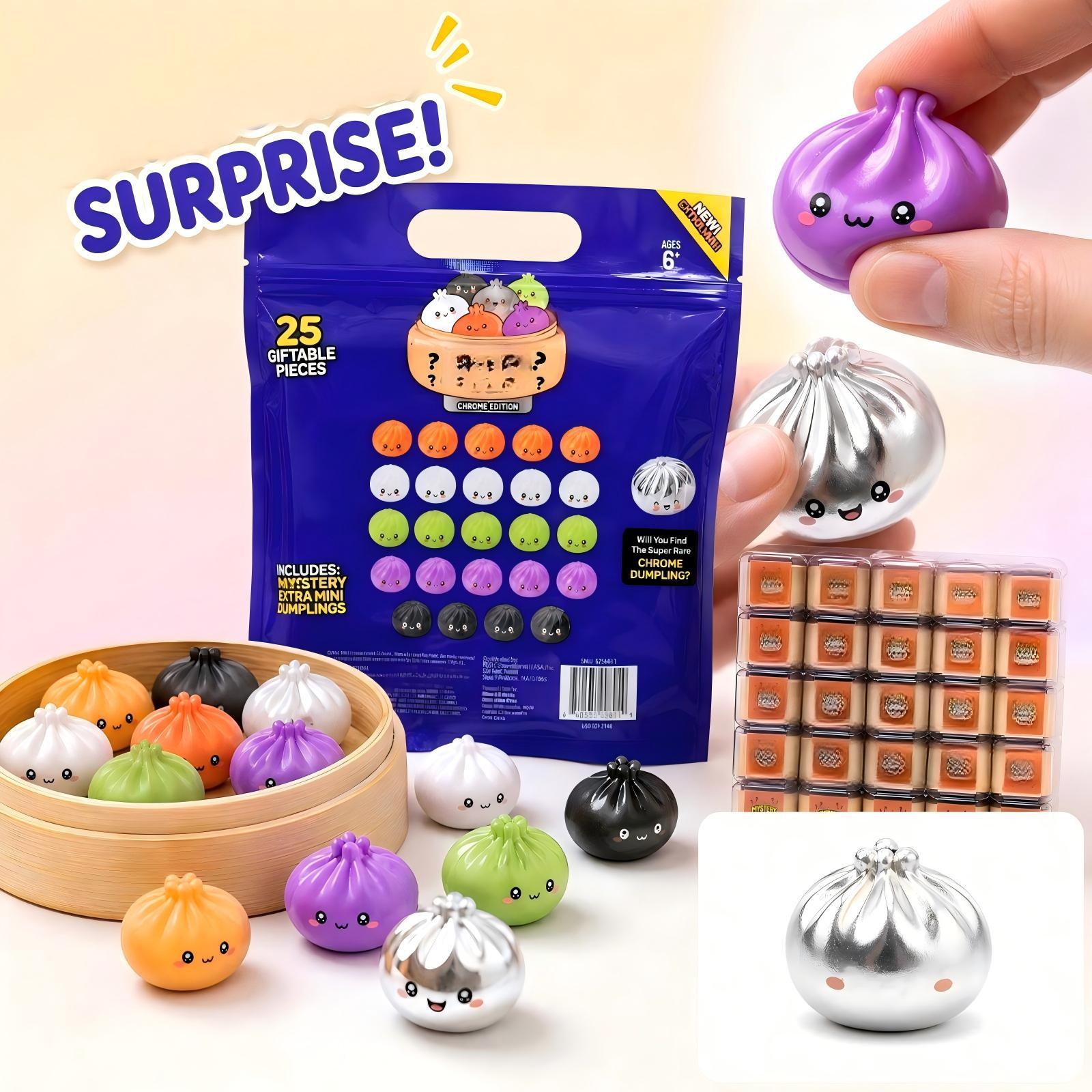 Party Supplies - 미니 크리스마스 스퀴시 만두 25개 세트,