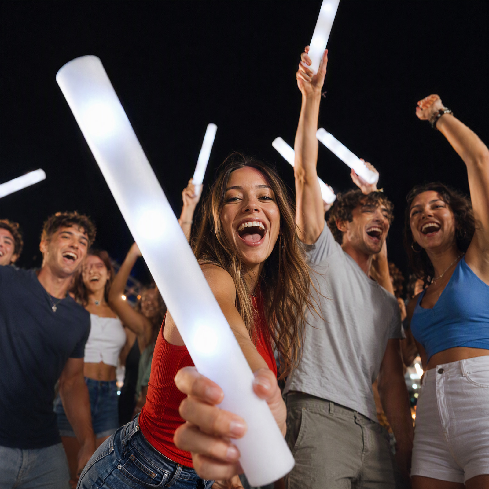 Flashing Led Foam Sticks Party - 재사용 가능한 흰색 폼 소재 LED
