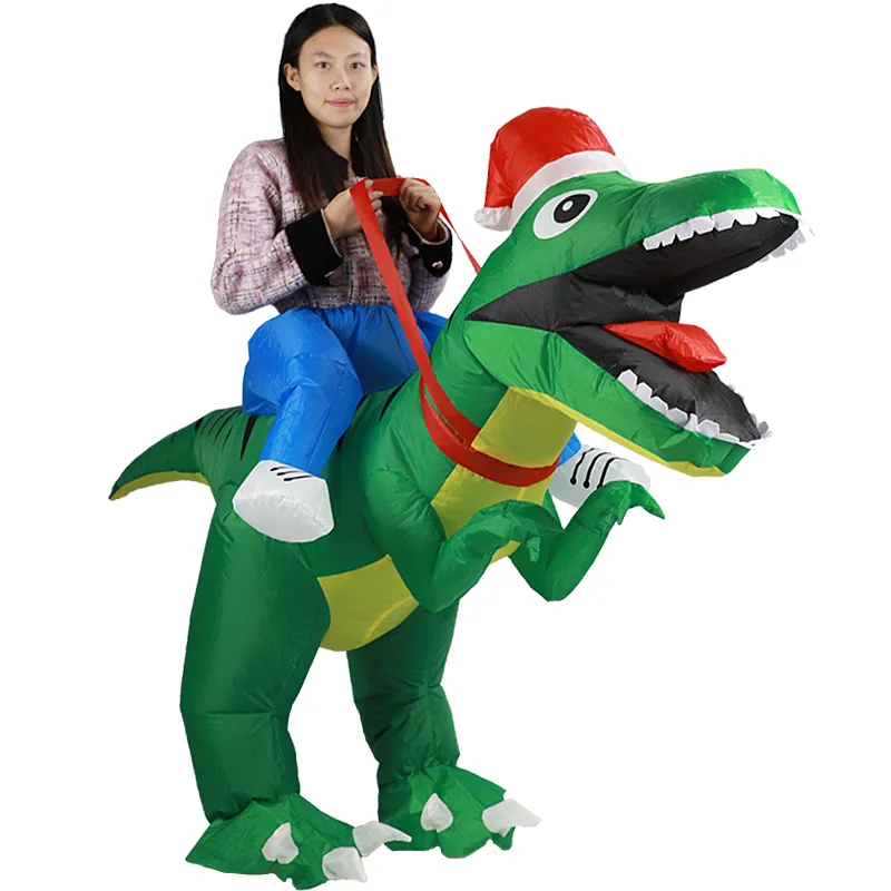 Inflatable Dinosaur Costume Adult - 티라노사우루스 렉스 크리스마스 인형 의상, 공룡
