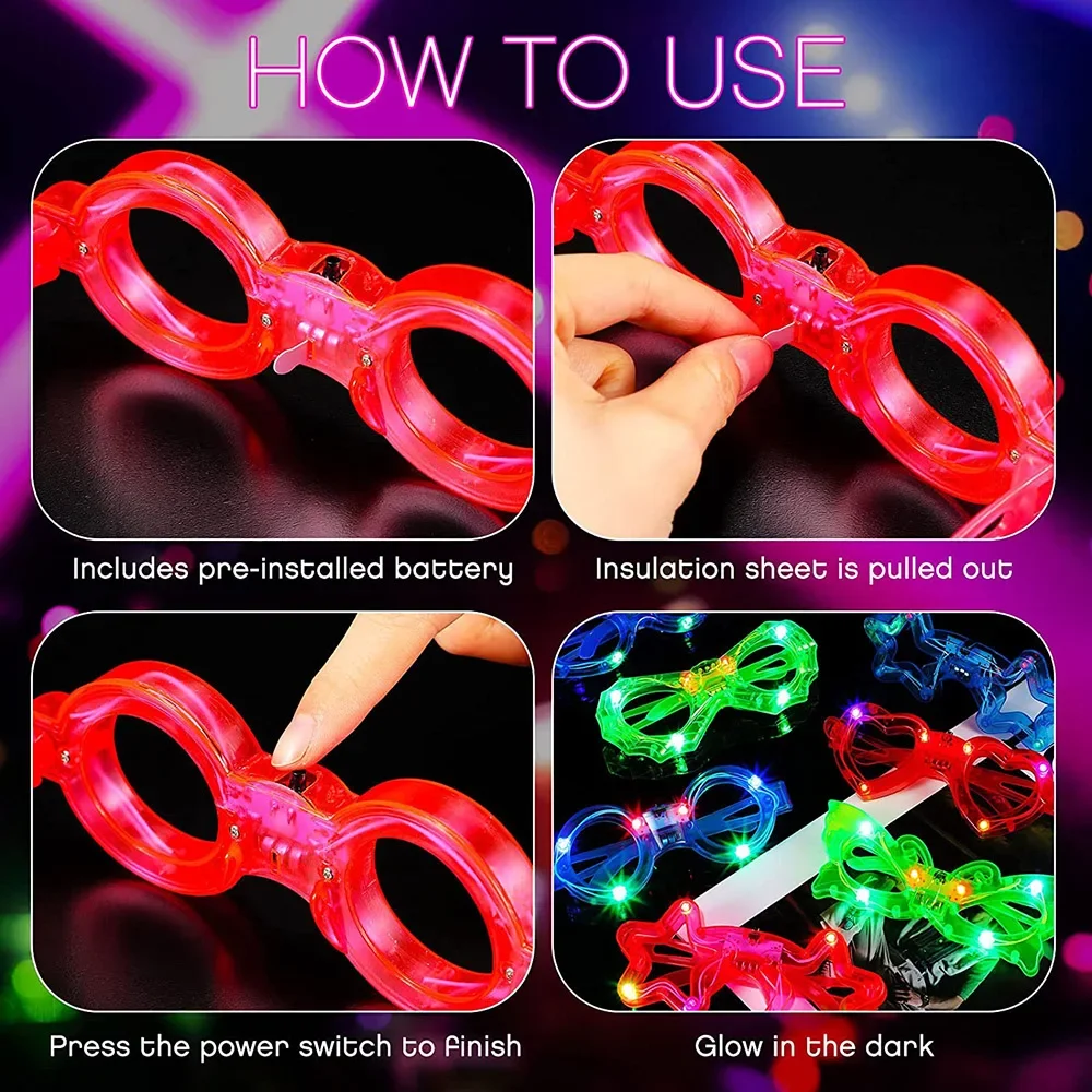 LED 글래스 네온 글로우 인 더 다크 파티 용품 성인 - Glow In The Dark Party Glasses 리뷰 및 가격