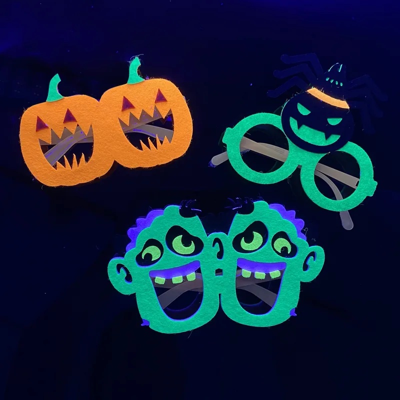 할로윈을 위한 야광 펠트 안경테, 귀여운 호박, 거미, - Glow In The Dark Party Glasses 리뷰 및 가격
