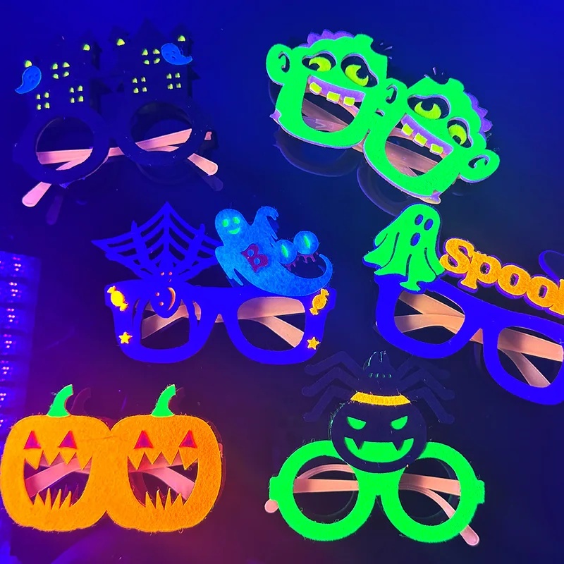 할로윈을 위한 야광 펠트 안경테, 귀여운 호박, 거미, - Glow In The Dark Party Glasses 리뷰 및 가격