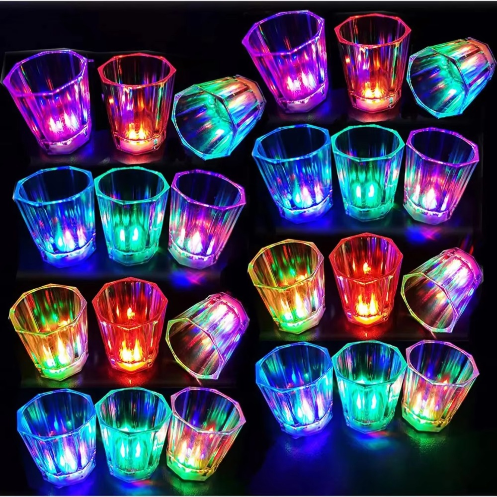 12개/24개 세트 LED 조명 샷 글라스, 어두운 곳 - Glow In The Dark Party Glasses 리뷰 및 가격