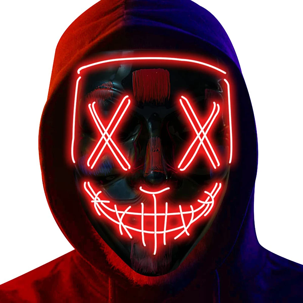 성인용, 어린이용 할로윈 네온 LED 퓨르지 마스크,  - Led Purge Mask Halloween 리뷰 및 가격