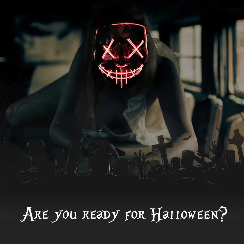 성인용, 어린이용 할로윈 네온 LED 퓨르지 마스크,  - Led Purge Mask Halloween 리뷰 및 가격