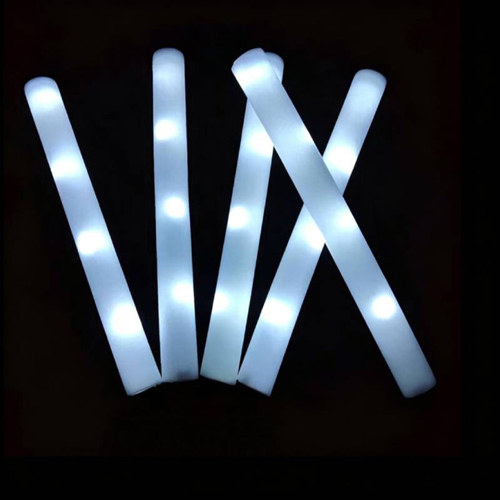재사용 가능한 흰색 폼 소재 LED 야광봉, 48cm  - Flashing Led Foam Sticks Party 리뷰 및 가격