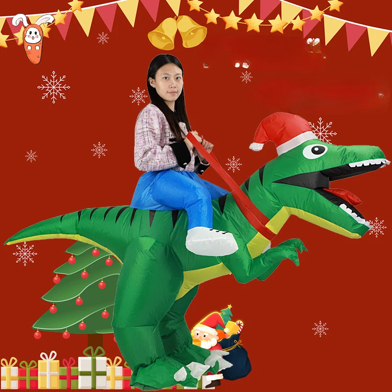 티라노사우루스 렉스 크리스마스 인형 의상, 공룡 탑승  - Inflatable Dinosaur Costume Adult 리뷰 및 가격
